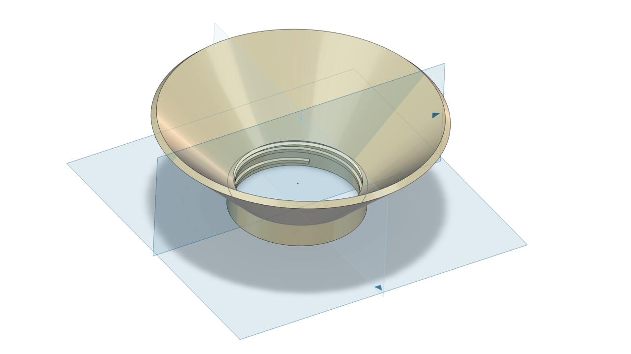 Funnel — CAD model, section planes